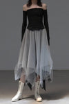 marc le bihan 2591 yarn skirt white/black